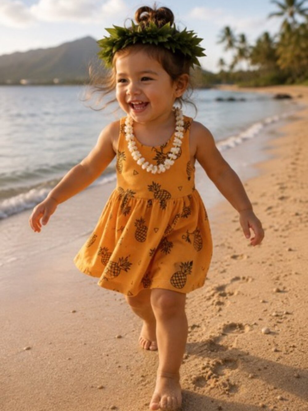 Bear & Roo Handmade Canada Pineapple Dress 2T Tropical Cross Back Boutique